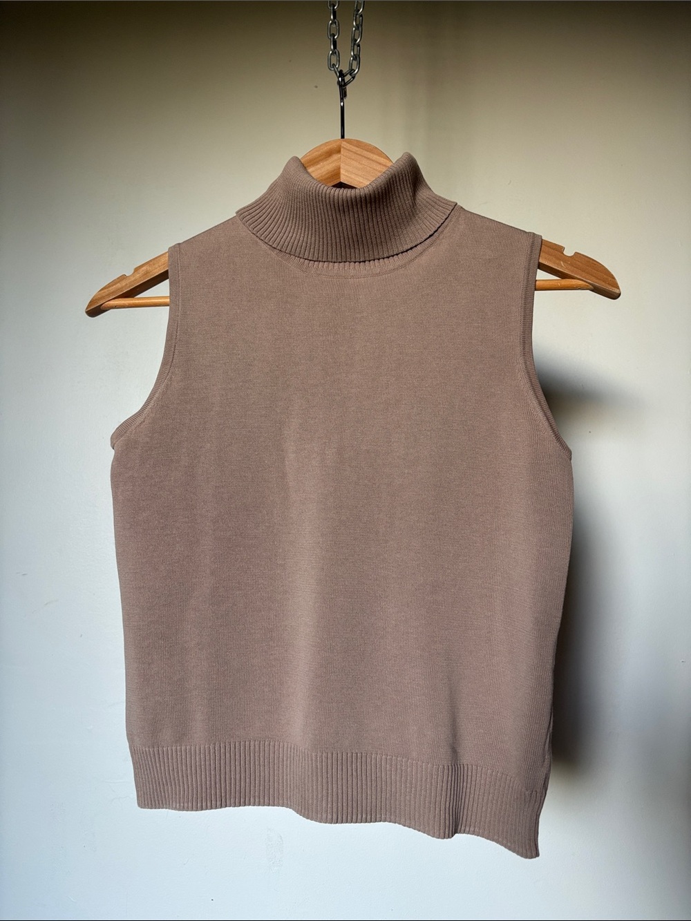 Y2K Esprit Basixx Ribbed Knit Turtleneck Sweater Size Small Stone Beige